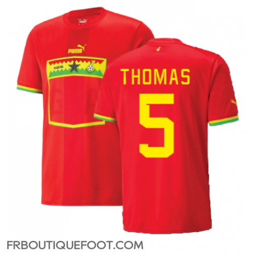 Maillot de foot Ghana Thomas Partey #5 Extérieur vêtements Monde 2022 Manches Courtes